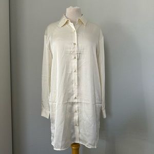 Como Blu shirt/dress satin buttton Down